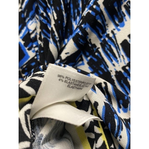 Black Label Evan Picone Dress Womens 6 Blue Stretch Wrap Long Sleeve - Picture 7 of 9